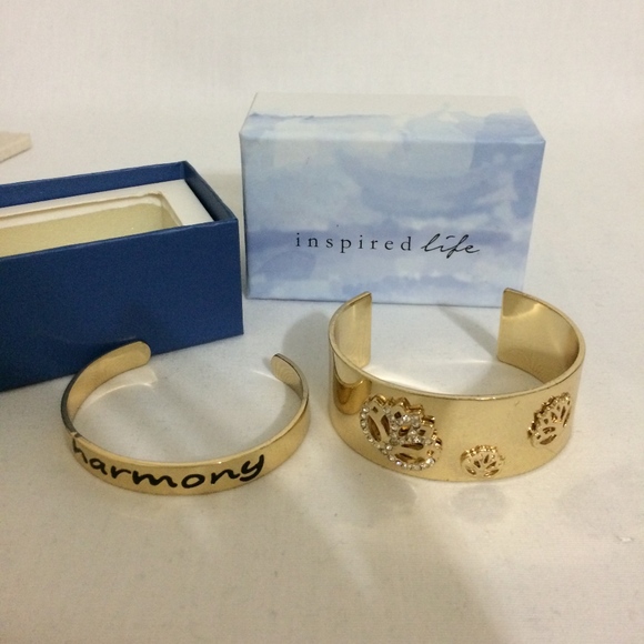 Inspired Life Jewelry - Inspired Life Gold Tone Cuff Bracelet Set